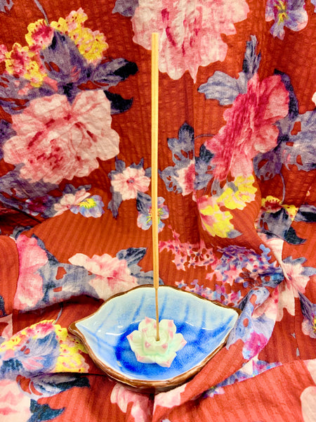 Ceramic Leaf Shaped Incense Dish