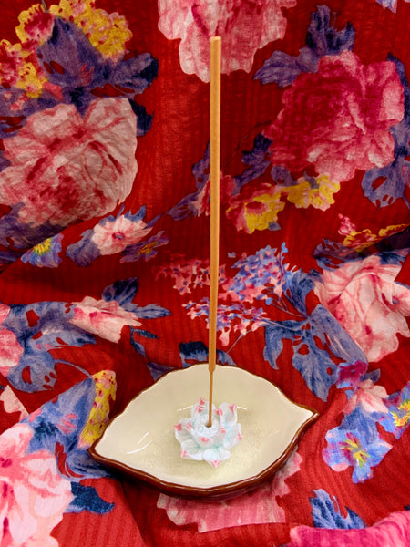 Ceramic Leaf Shaped Incense Dish